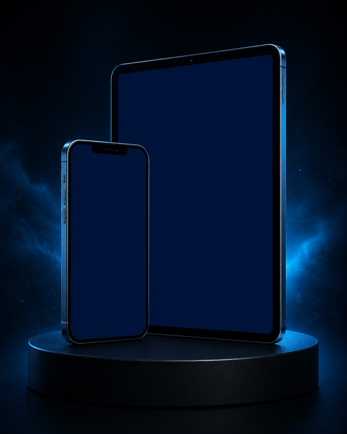 Smartphone e tablet para demonstrar o pack editável